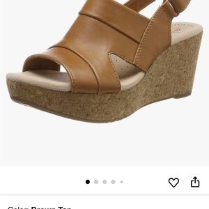 Clark’s Women’s Annadel Wedge Sandal Platform Open Toed Slingback Size 9.5